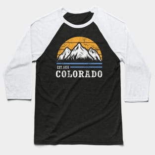 Vintage Fade Colorado EST 1876 Rocky Mountains Baseball T-Shirt